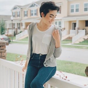 Abercrombie & Fitch Gray Knit Hoodie